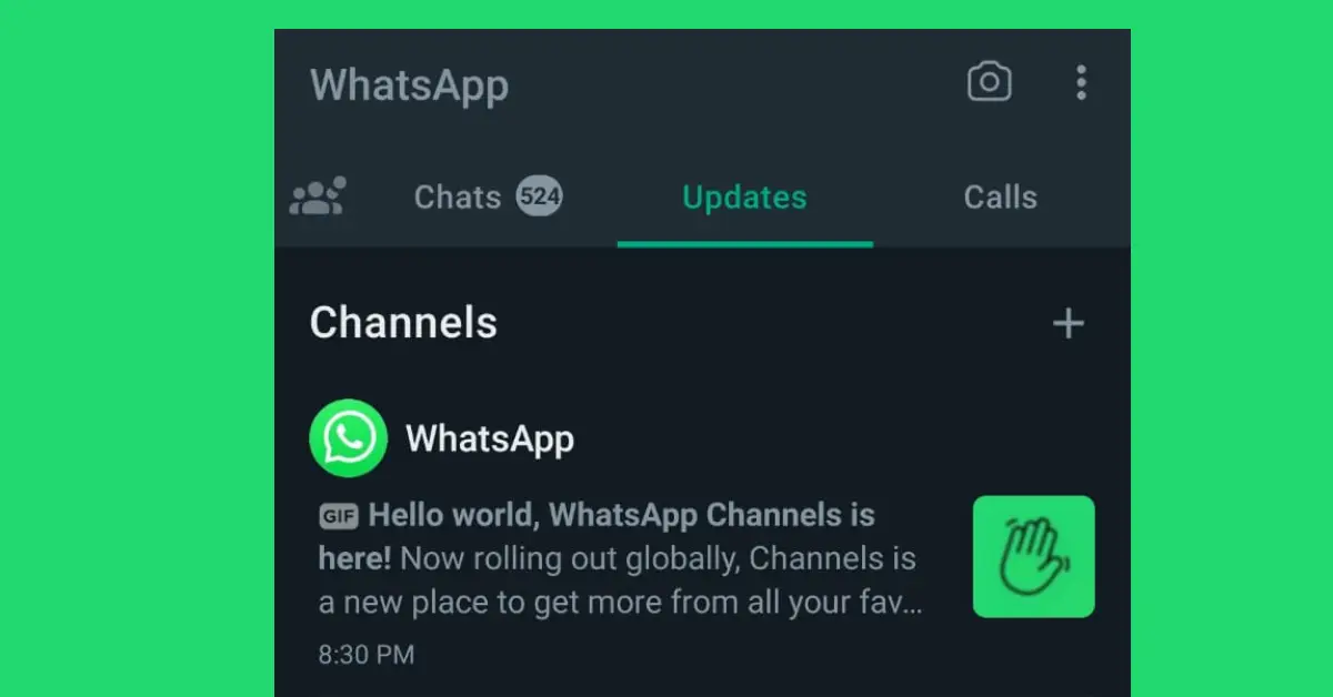 tampilan whatsapp channel